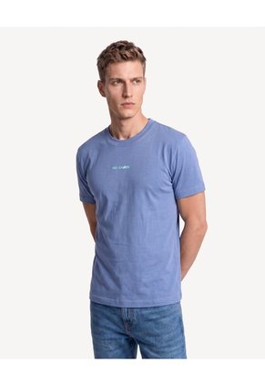 Camiseta Con Estampado Frontal Corte Regular Para Hombre Azul Seven Seven