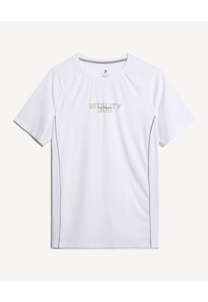 Camiseta Para Hombre Manga Corta Cuello Redondo Color Marfil Marca Seven Seven #45092688