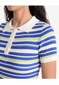 Camiseta Polo Ajustada Con Pechera  Para Mujer Crudo Seven Seven de Seven Seven