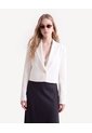 Blazer Corto Solapa Y Botones  Para Mujer Crudo Seven Seven de Seven Seven