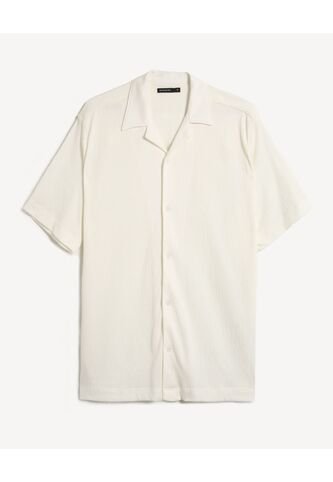 Camisa Para Hombre Manga Corta Sin Bolsillo Cuello Resort Color Crudo Marca Seven Seven #45012193 Seven Seven