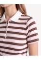 Camiseta Polo Half Zipper Recogida  Para Mujer Café Seven Seven de Seven Seven