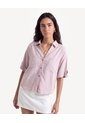 Blusa Camisera Textura Rústica  Para Mujer Rosado Seven Seven de Seven Seven