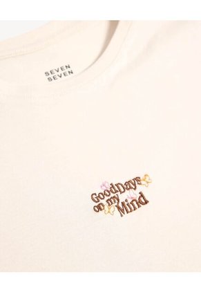 Camiseta Para Mujer Manga Corta Cuello Redondo Color Crudo Marca Seven Seven #28096374