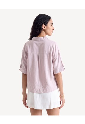 Blusa Camisera Textura Rústica Para Mujer Rosado Seven Seven