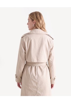 Chaqueta Trench Solapas Amplias  Para Mujer Beige Seven Seven