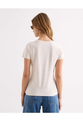 Camiseta Para Mujer Manga Corta Cuello Redondo Color Crudo Marca Seven Seven #28096374