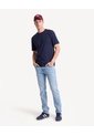 Camiseta Rib Cuello Redondo  Para Hombre Azul Seven Seven de Seven Seven