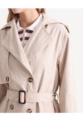 Chaqueta Trench Solapas Amplias  Para Mujer Beige Seven Seven