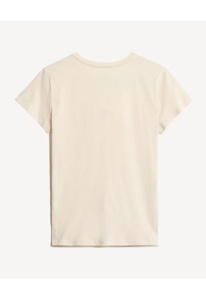 Camiseta Para Mujer Manga Corta Cuello Redondo Color Crudo Marca Seven Seven #28096374