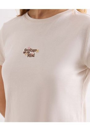 Camiseta Para Mujer Manga Corta Cuello Redondo Color Crudo Marca Seven Seven #28096374