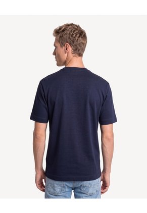 Camiseta Rib Cuello Redondo  Para Hombre Azul Seven Seven