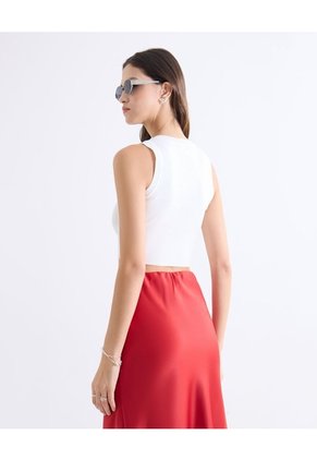 Crop Top Con Cuello Redondo  Para Mujer Hueso Seven Seven