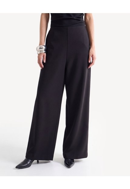 Pantalón Palazzo Tiro Alto  Para Mujer Negro Seven Seven