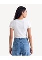 Camiseta Ajustada Rib Con Estampado  Para Mujer Crudo Seven Seven de Seven Seven