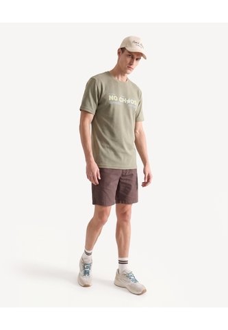 Camiseta Textura Suave Estampada  Para Hombre Verde Seven Seven Seven Seven