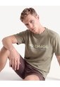 Camiseta Textura Suave Estampada  Para Hombre Verde Seven Seven de Seven Seven