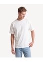 Camiseta Relaxed Textura Pesada  Para Hombre Crema Seven Seven de Seven Seven