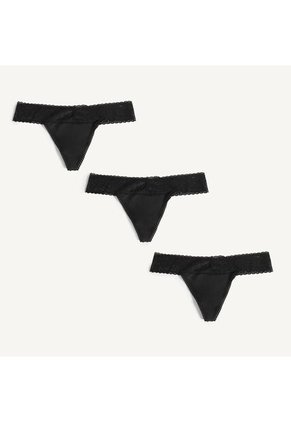 Panty Para Mujer Tanga Color Negro Marca Seven Seven #28800064