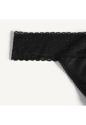 Panty Para Mujer Tanga Color Negro Marca Seven Seven #28800064