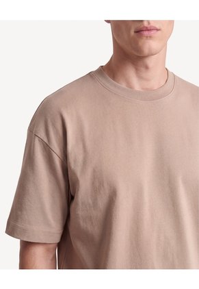 Camiseta Relaxed Tejido Pesado  Para Hombre Café Seven Seven
