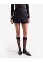 Falda Corta Tapa Cruzada Con Broches  Para Mujer Negro Seven Seven de Seven Seven