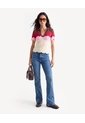 Camiseta Ondas Con Acabado En Rib  Para Mujer Café Seven Seven de Seven Seven