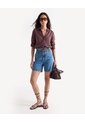 Blusa Rústica Manga Ajustable  Para Mujer Café Seven Seven de Seven Seven
