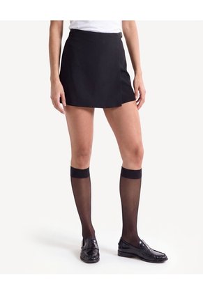 Falda Skort Con Hebilla Para Mujer Negro Seven Seven