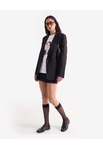 Camiseta Holgada Estampado En Frente  Para Mujer Crudo Seven Seven Seven Seven