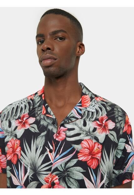 Camisa Para Hombre Manga Corta  Color Negro Marca Seven Seven #45011694