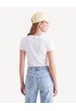 Camiseta Rib Ceñida Con Arte  Para Mujer Crudo Seven Seven de Seven Seven