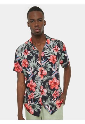 Camisa Para Hombre Manga Corta  Color Negro Marca Seven Seven #45011694