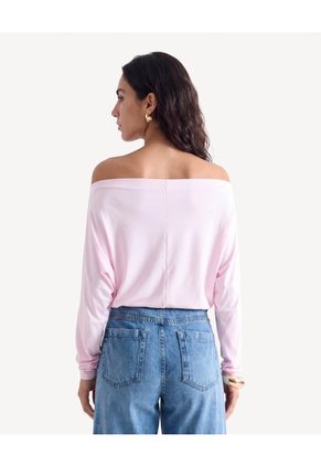 Camiseta Kimono Hombro Caído Para Mujer Rosado Seven Seven