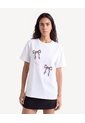 Camiseta Amplia Estampado Frontal  Para Mujer Crudo Seven Seven de Seven Seven