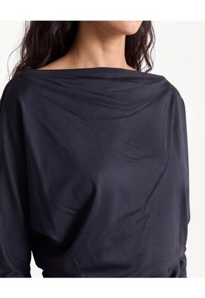 Camiseta Kimono Hombro Caído Para Mujer Negro Seven Seven