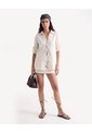 Blusa Manga Larga Escote En V  Para Mujer Crudo Seven Seven de Seven Seven