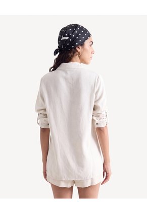 Blusa Manga Larga Escote En V Para Mujer Crudo Seven Seven