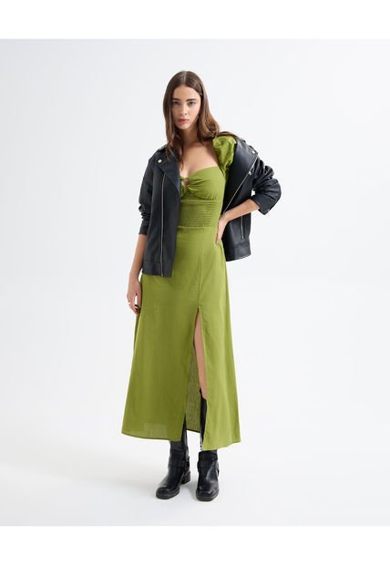 Vestido Para Mujer M/C Largo Color Verde  Marca Seven Seven #28171358