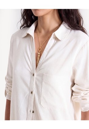 Blusa Manga Larga Escote En V Para Mujer Crudo Seven Seven