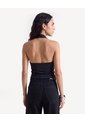 Camiseta Halter Escote Drapeado  Para Mujer Negro Seven Seven de Seven Seven