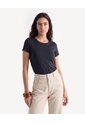 Camiseta Tipo Body Ajustado Manga Corta  Para Mujer Negro Seven Seven de Seven Seven