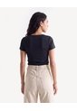 Camiseta Tipo Body Ajustado Manga Corta  Para Mujer Negro Seven Seven de Seven Seven
