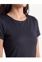 Camiseta Tipo Body Ajustado Manga Corta  Para Mujer Negro Seven Seven de Seven Seven