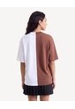 Camiseta Oversize Con Bordado De Oso  Para Mujer Café Seven Seven de Seven Seven