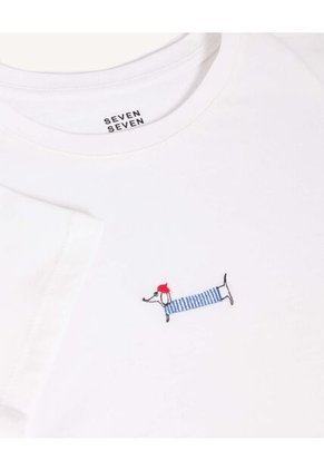 Camiseta Con Estapado De Perro Salchicha  Para Mujer Crudo Seven Seven