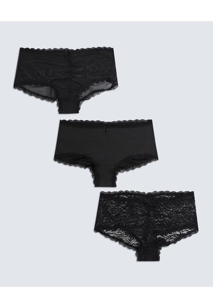 Panty Para Mujer Cachetero Color Negro Marca Seven Seven #28800100