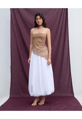 Falda  Para Mujer Largo Color Crudo Marca Seven Seven #28140986 Seven Seven