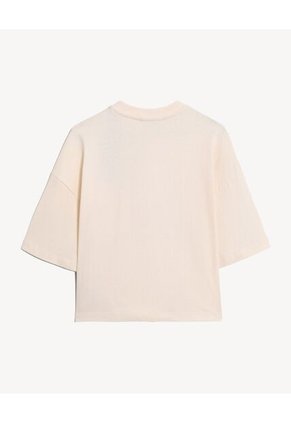 Camiseta  Para Mujer Manga Corta Cuello Redondo Color Beige Marca Seven Seven #28098113