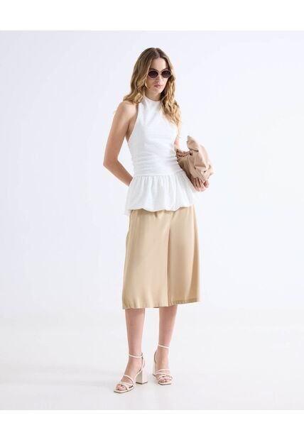 Short  Para Mujer Multiusos Plano Color Camel Marca Seven Seven #28191127